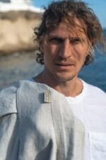 Storo lino klasikiniai vyriški marškiniai ilgomis rankovėmis / vasarinė striukė - Image 3